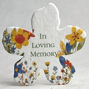 seed paper bright garden printed flower shapes